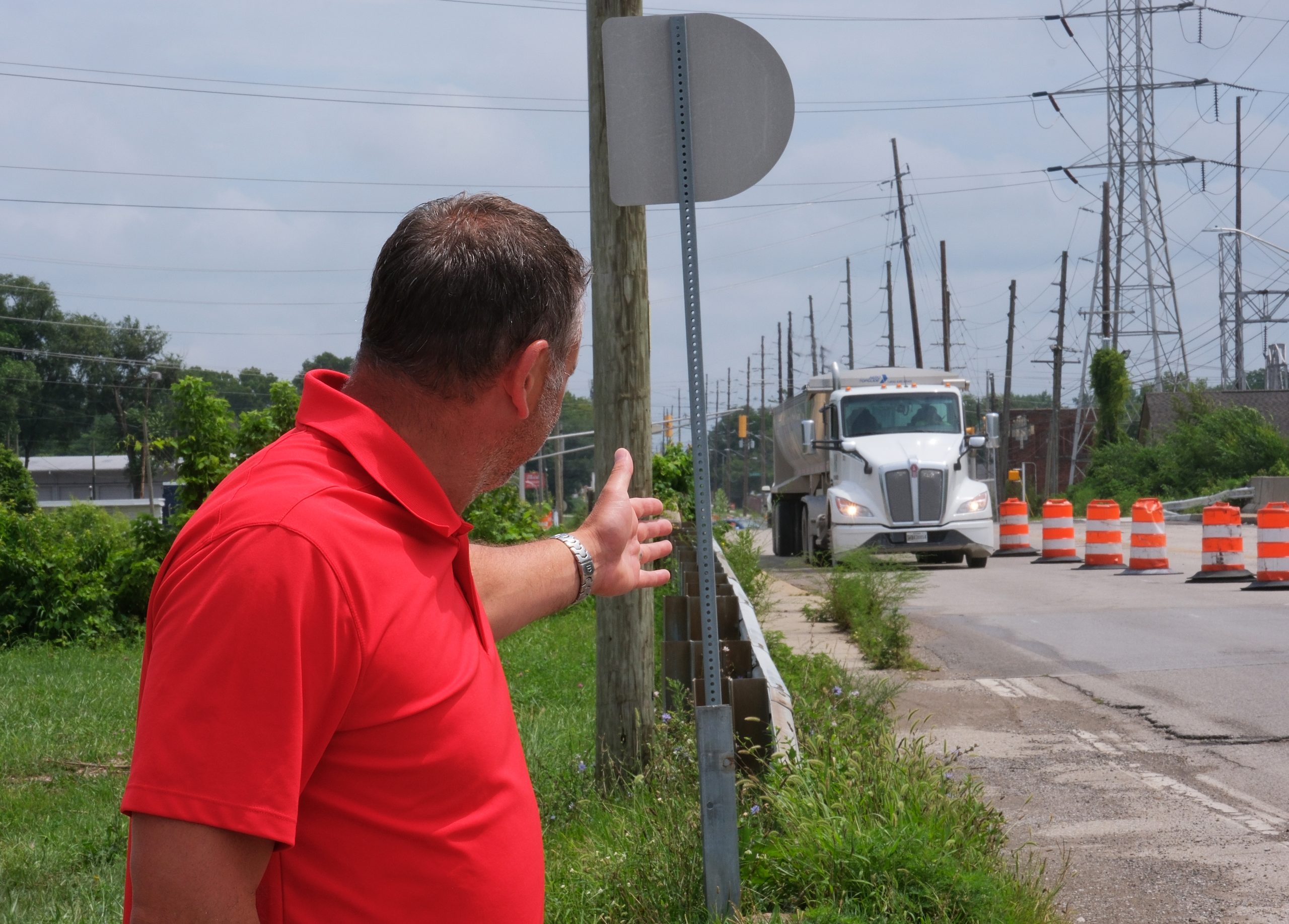 Morris Street corridor after improvements, showing new streetscape, lighting, and paving